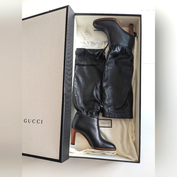 Gucci Shoes - GUCCI NWT Calfskin Knee High Tie Boots